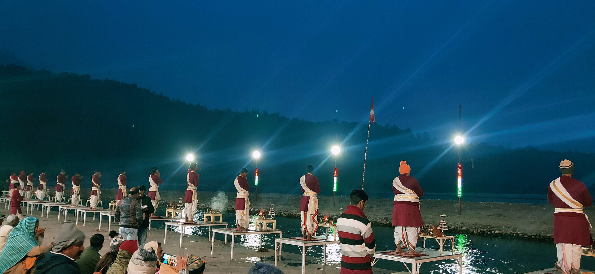 Ganga Arti At Triveni Ghat In Rishikesh