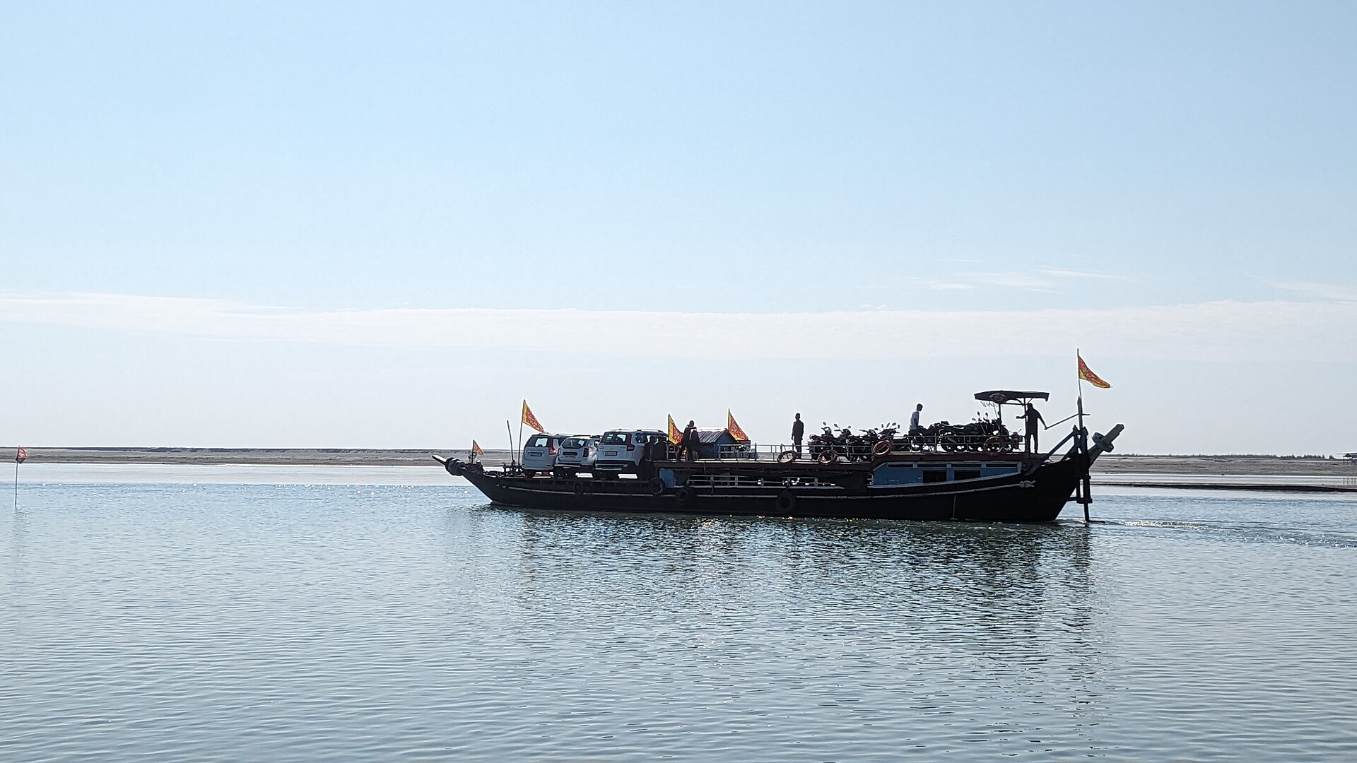Passenger ferry on the river Brahmaputra, Majuli, Assam