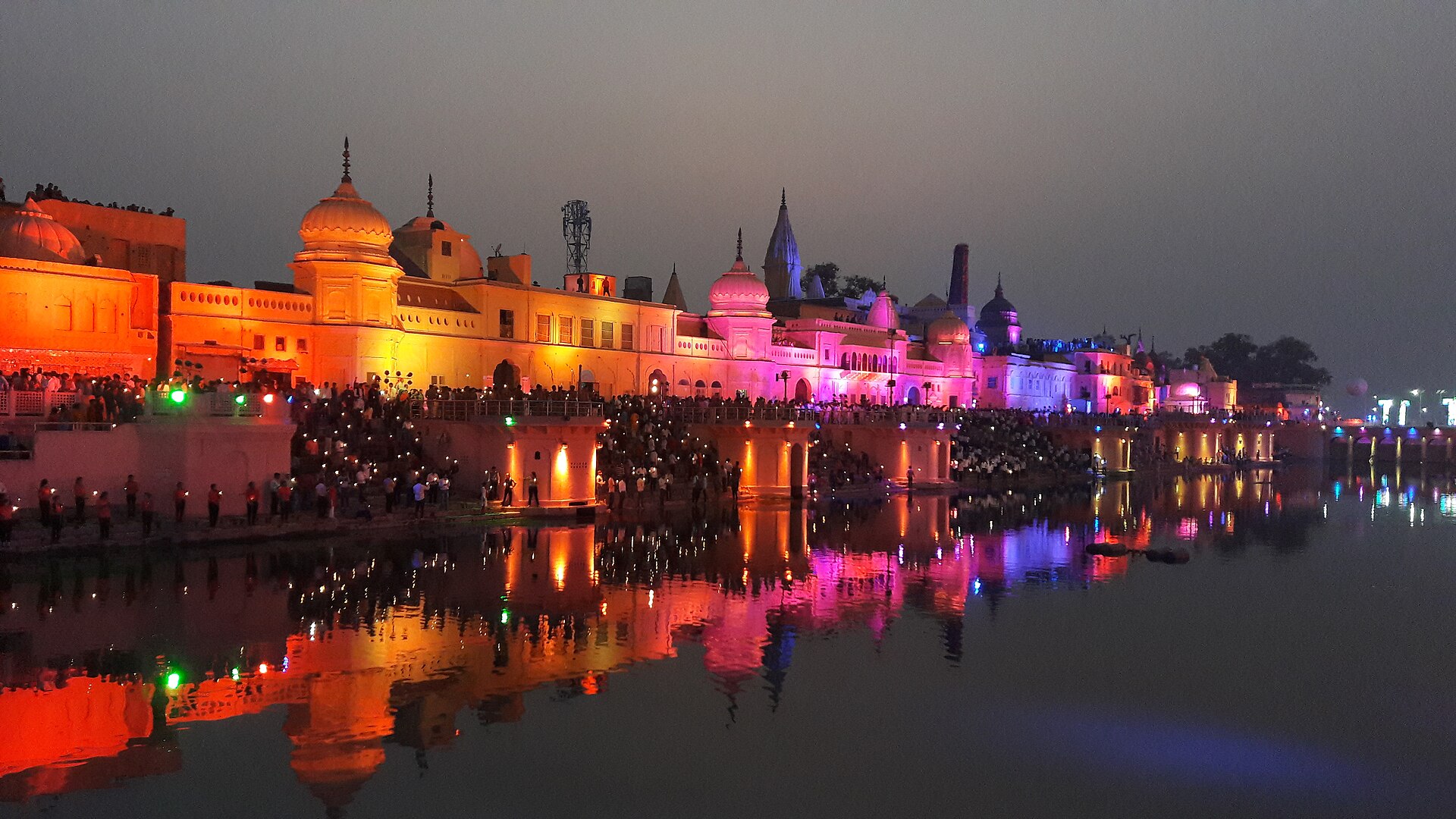 Sarayu River night view, Ayodhya 001