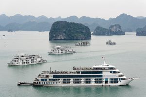 View of sea from Titov Island, Ha Long Bay, Vietnam